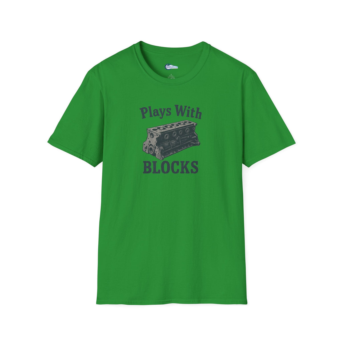 Plays With Blocks Vintage T-Shirt - Text Design + Graphic-Modelcars.com-ModelCars.com