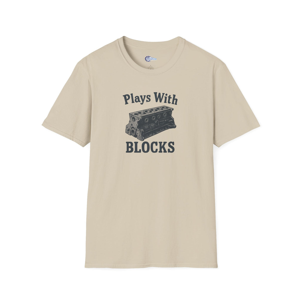 Plays With Blocks Vintage T-Shirt - Text Design + Graphic-Modelcars.com-ModelCars.com