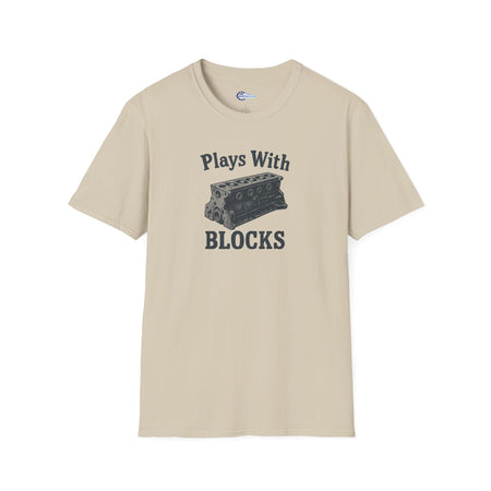 Plays With Blocks Vintage T-Shirt - Text Design + Graphic-Modelcars.com-ModelCars.com