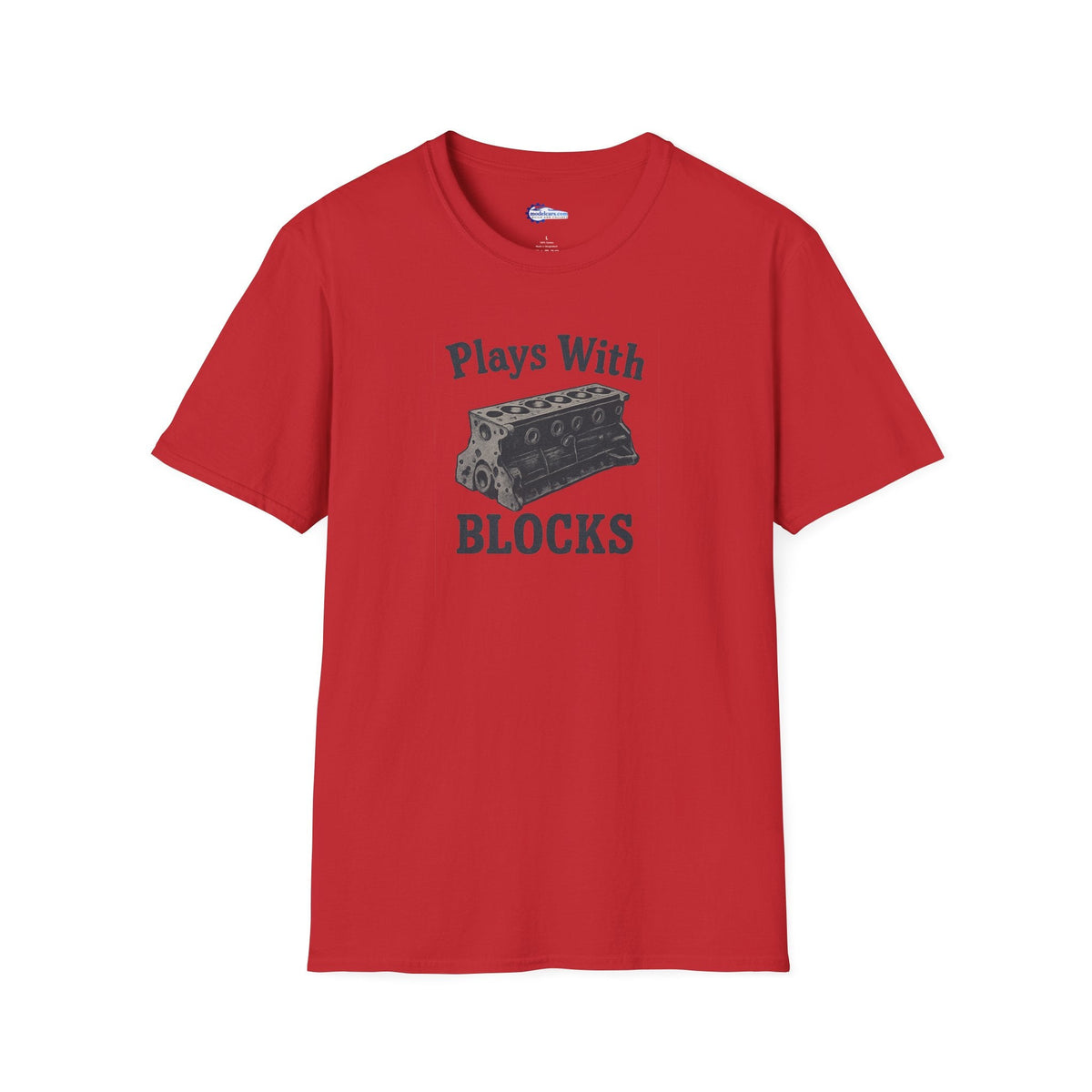 Plays With Blocks Vintage T-Shirt - Text Design + Graphic-Modelcars.com-ModelCars.com