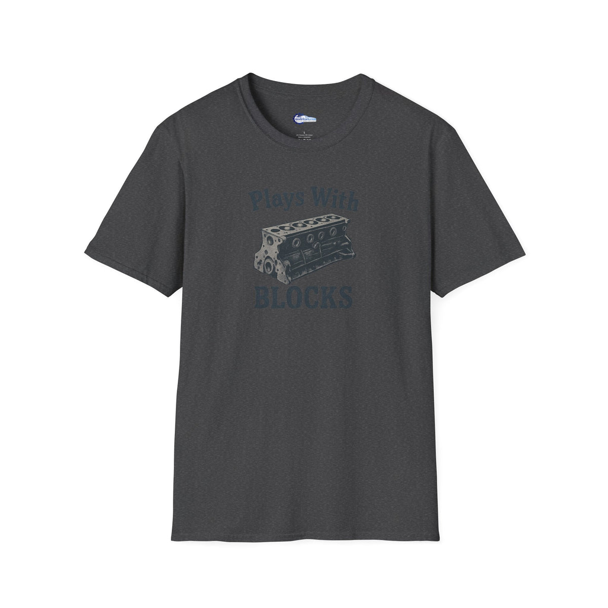 Plays With Blocks Vintage T-Shirt - Text Design + Graphic-Modelcars.com-ModelCars.com