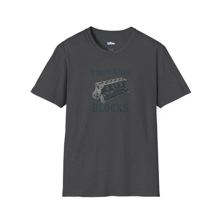 Plays With Blocks Vintage T-Shirt - Text Design + Graphic-Modelcars.com-ModelCars.com