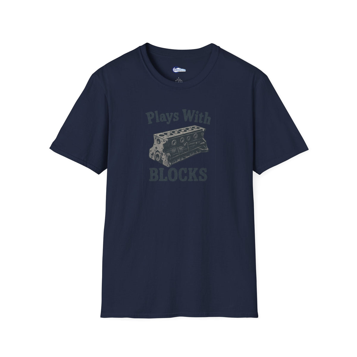 Plays With Blocks Vintage T-Shirt - Text Design + Graphic-Modelcars.com-ModelCars.com
