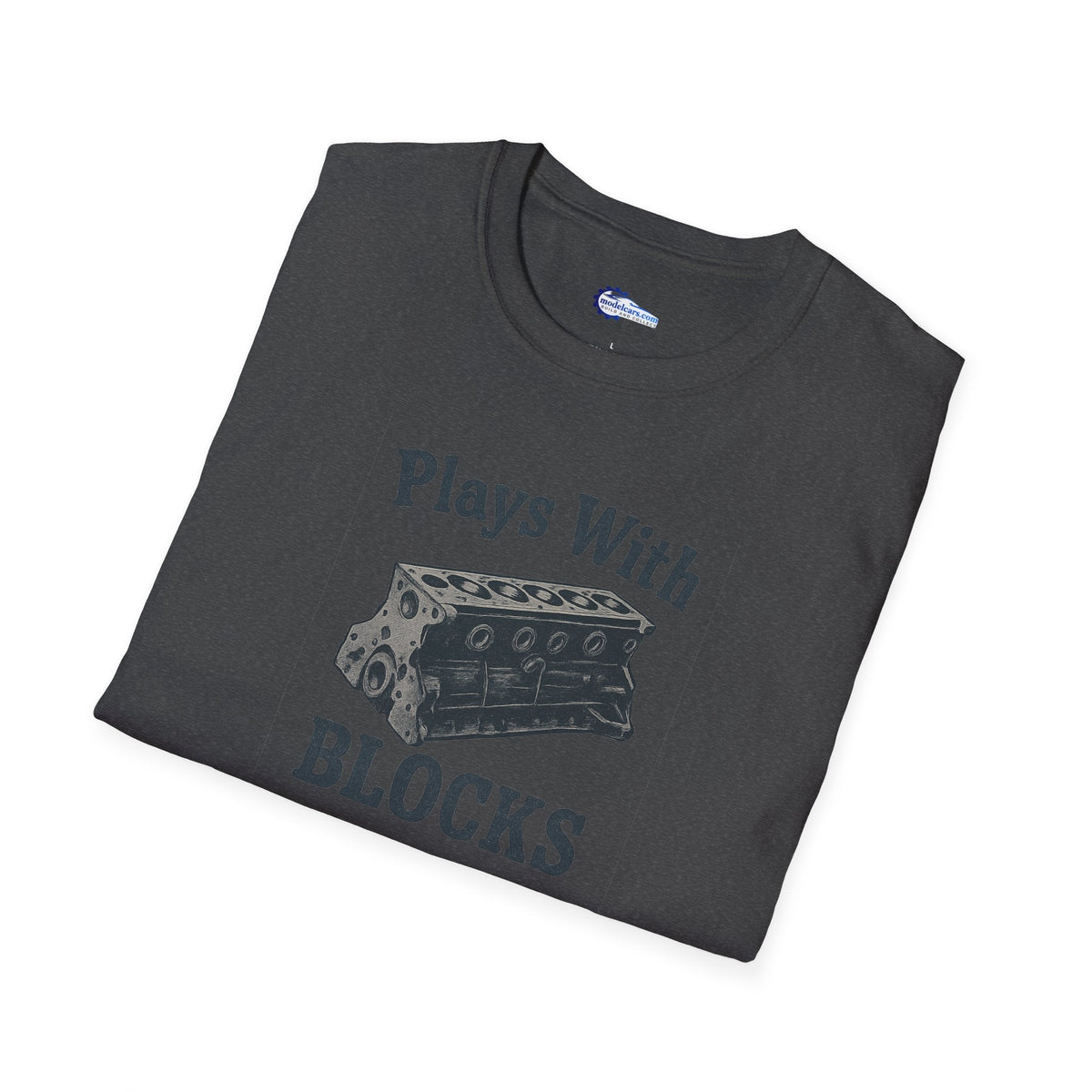Plays With Blocks Vintage T-Shirt - Text Design + Graphic-Modelcars.com-ModelCars.com