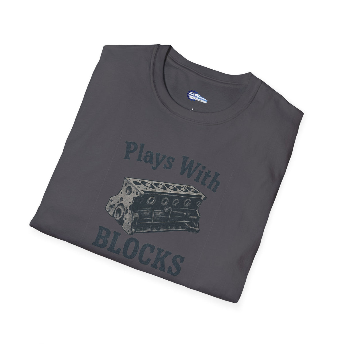 Plays With Blocks Vintage T-Shirt - Text Design + Graphic-Modelcars.com-ModelCars.com