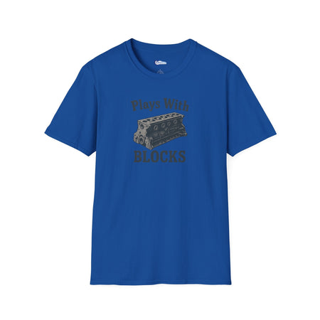 Plays With Blocks Vintage T-Shirt - Text Design + Graphic-Modelcars.com-ModelCars.com