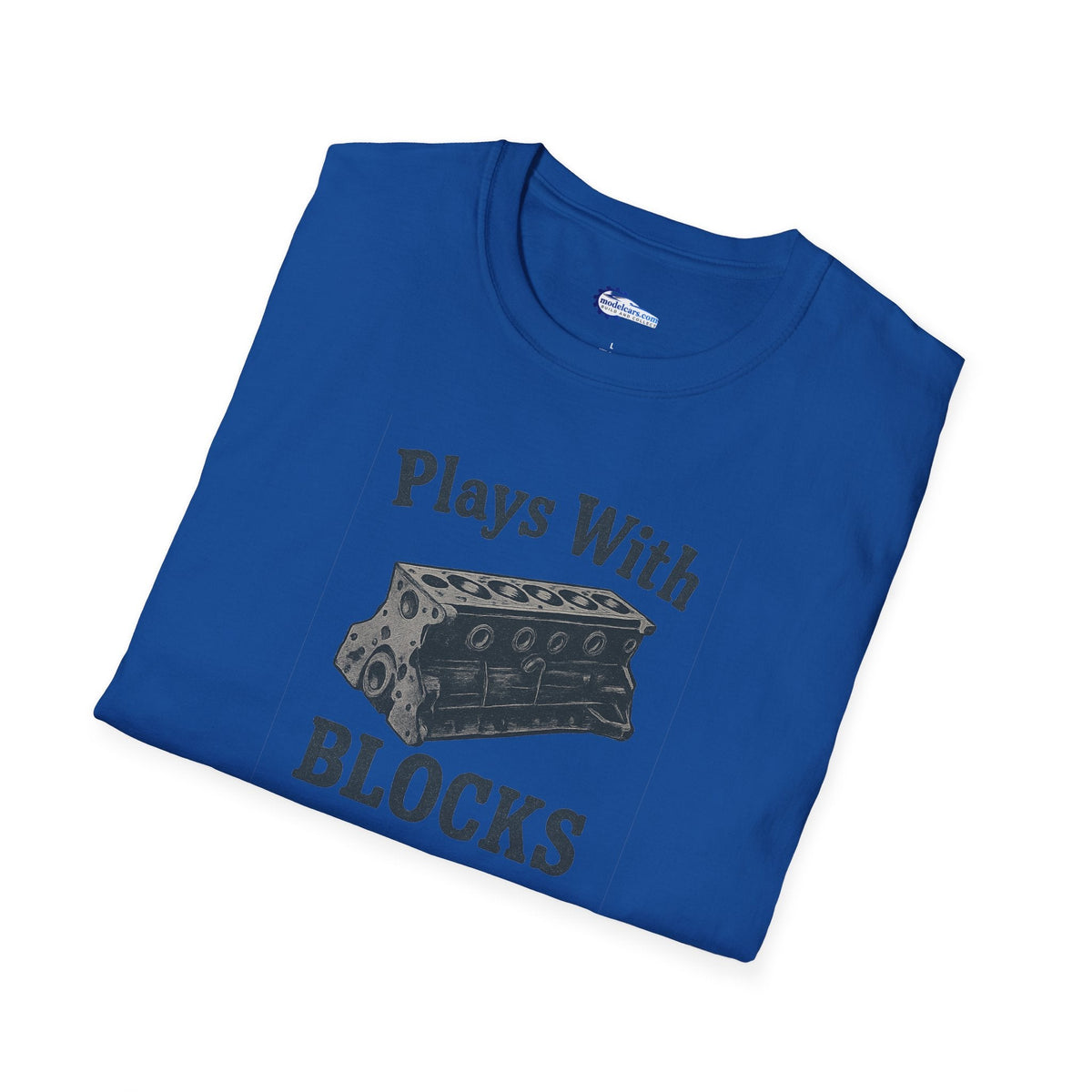 Plays With Blocks Vintage T-Shirt - Text Design + Graphic-Modelcars.com-ModelCars.com