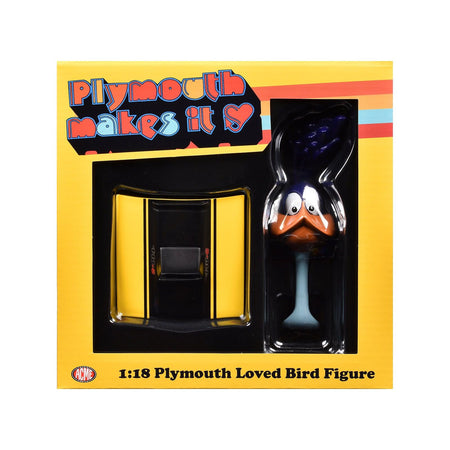 Plymouth Loved Bird Figure with Lemon Twist Hood Stand 1/18 Model by ACME - Acme - ModelCars.com