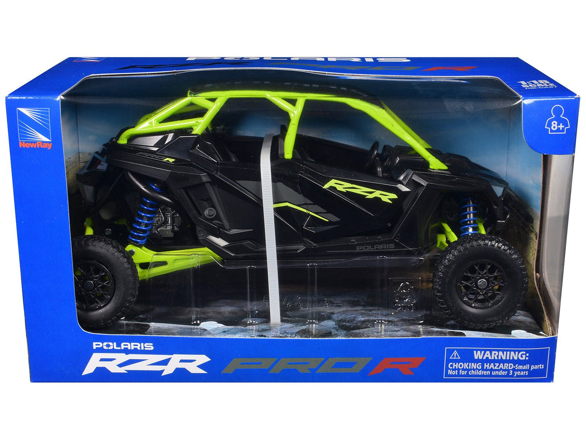 Polaris RZR Pro R UTV Black and Lime Green 1/18 Diecast Model by New Ray-New Ray-ModelCars.com