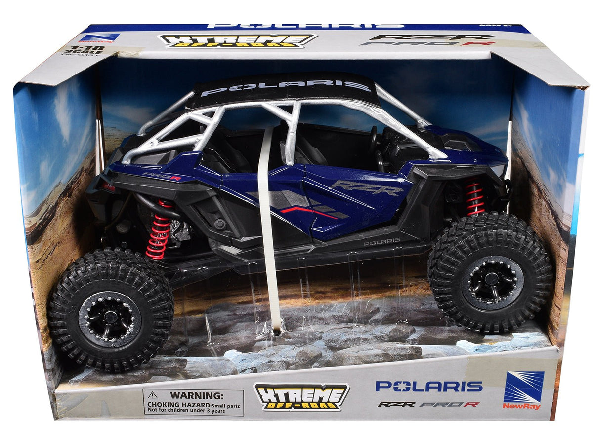 Polaris RZR Pro R UTV Blue with Black Top "Xtreme Off-Road" Series 1/18 Diecast Model by New Ray-New Ray-ModelCars.com
