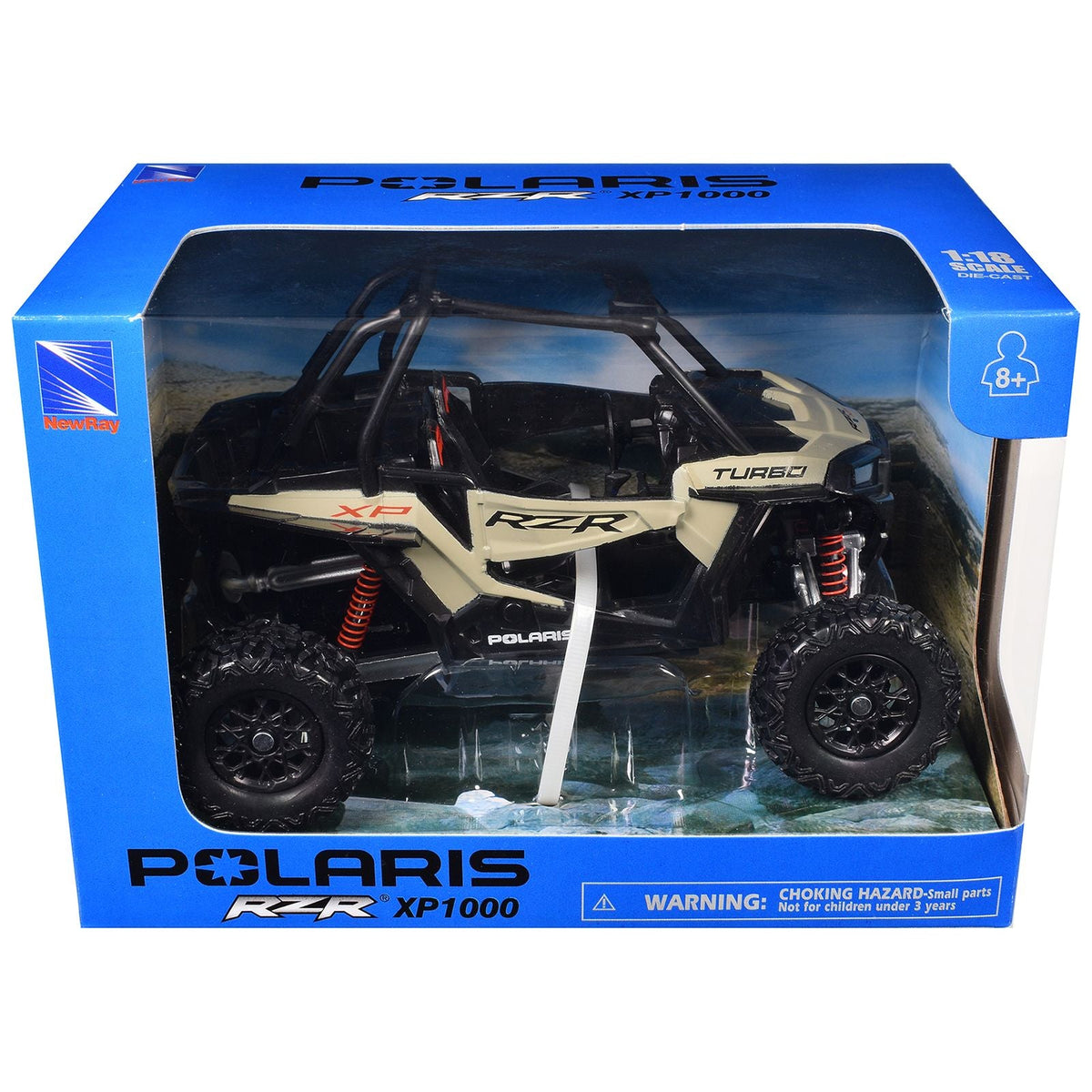 Polaris RZR XP 1000 Dune Buggy Sand Metallic 1/18 Diecast Model by New Ray-New Ray-ModelCars.com