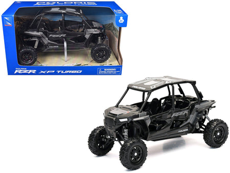 Polaris RZR XP 4 Turbo EPS Sport UTV Onyx Black with Gray Graphics 1/18 Diecast Model by New Ray-New Ray-ModelCars.com