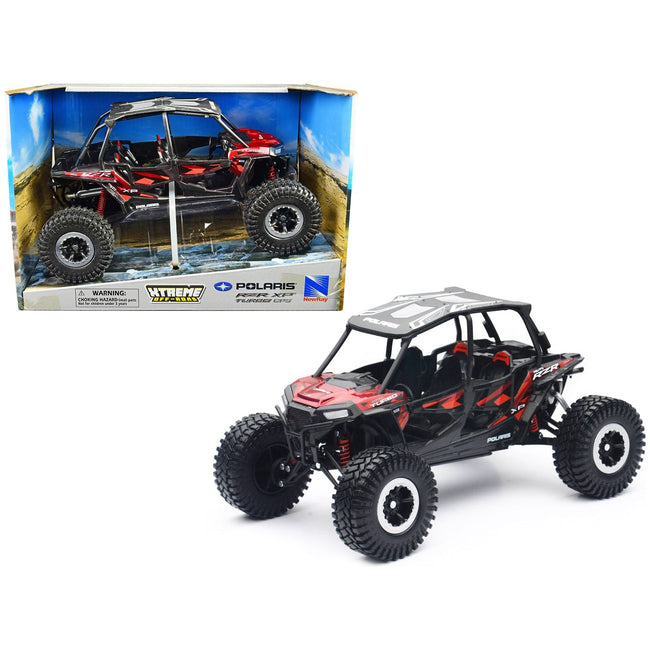 Polaris RZR XP 4 Turbo EPS Sport UTV Red Metallic with Graphics and Black Top "Xtreme Off - Road" Series 1/18 Diecast Model by New Ray - New Ray - ModelCars.com