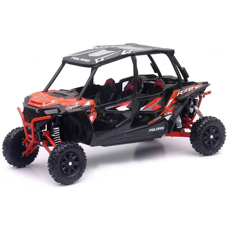 Polaris RZR XP 4 Turbo EPS Sport UTV Spectra Orange with Graphics and Black Top 1/18 Diecast Model by New Ray-New Ray-ModelCars.com