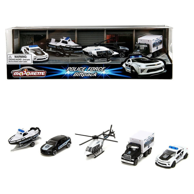 Police Force Giftpack (2024) 5 piece Set 1/64 Diecast Model Cars by Majorette-Majorette-ModelCars.com
