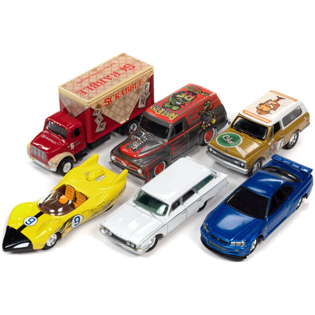 Pop Culture 2022 Set of 6 Cars Release 2 1/64 Diecast Model Cars by Johnny Lightning - Johnny Lightning - ModelCars.com