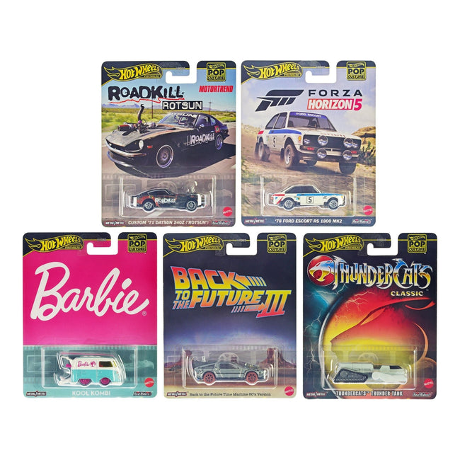 "Pop Culture 2024" 5 piece Set A "Premium Series" Diecast Model Cars by Hot Wheels-Hotwheels-ModelCars.com