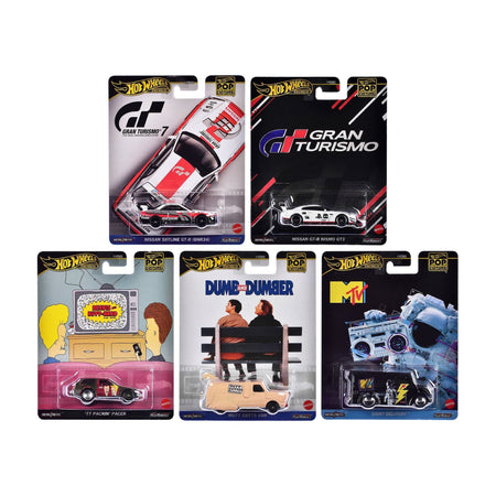 "Pop Culture 2024" 5 piece Set C "Premium Series" Diecast Model Cars by Hot Wheels-Hotwheels-ModelCars.com