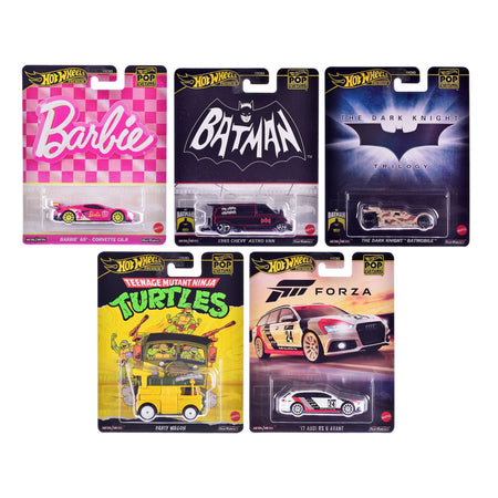 "Pop Culture 2024" 5 piece Set E "Premium Series" Diecast Model Cars by Hot Wheels-Hotwheels-ModelCars.com