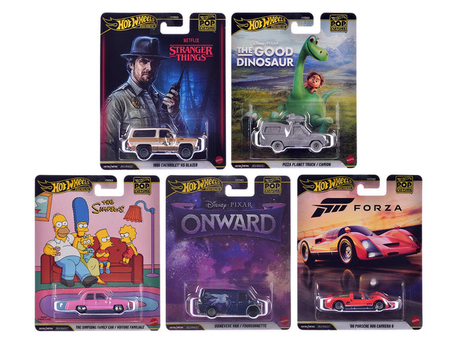 "Pop Culture 2026" 5 piece Set S "Premium Series" Diecast Model Cars by Hot Wheels-Hotwheels-ModelCars.com