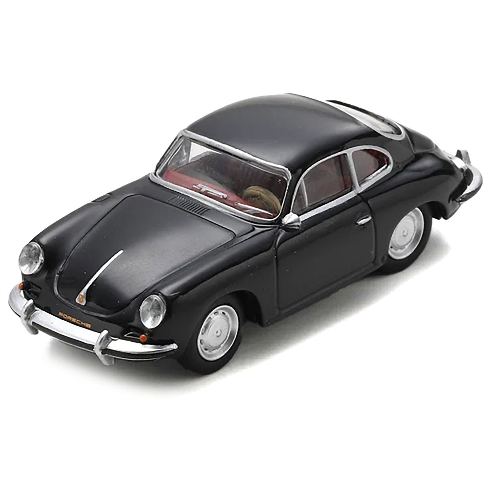 Porsche 356 Black with Red Interior 1/64 Diecast Model Car by Schuco - Schuco - ModelCars.com
