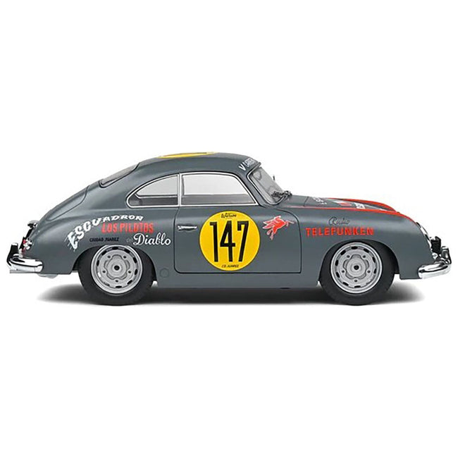 Porsche 356 Pre - A 147 Gray with Graphics "Carrera Panamericana" (1954) "Competition" Series 1/18 Diecast Model Car by Solido - Solido - ModelCars.com
