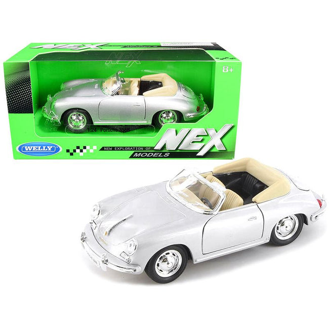 Porsche 356B Roadster Silver "NEX Models" 1/24 Diecast Model Car by Welly - Welly - ModelCars.com
