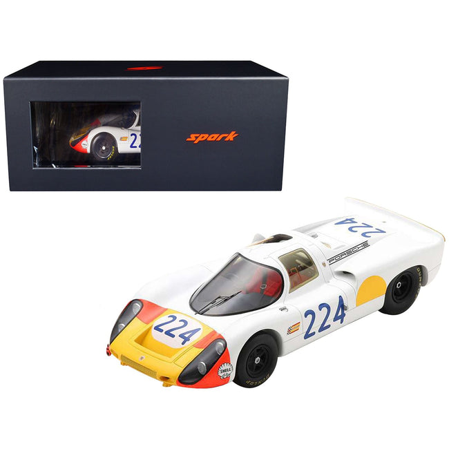 Porsche 907 224 Vic Elford - Umberto Maglioli Winner "Targa Florio" (1968) with Acrylic Display Case 1/18 Model Car by Spark - Spark - ModelCars.com
