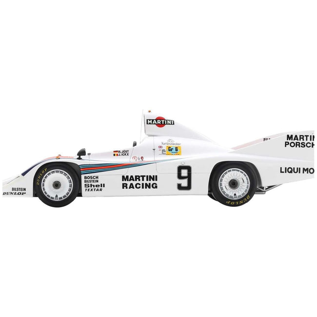Porsche 908/80 #9 Jacky Ickx - Reinhold Joest "Martini Racing" 2nd Place "24 Hours of Le Mans" (1980) with Acrylic Display Case 1/18 Model Car by Spark-Spark-ModelCars.com