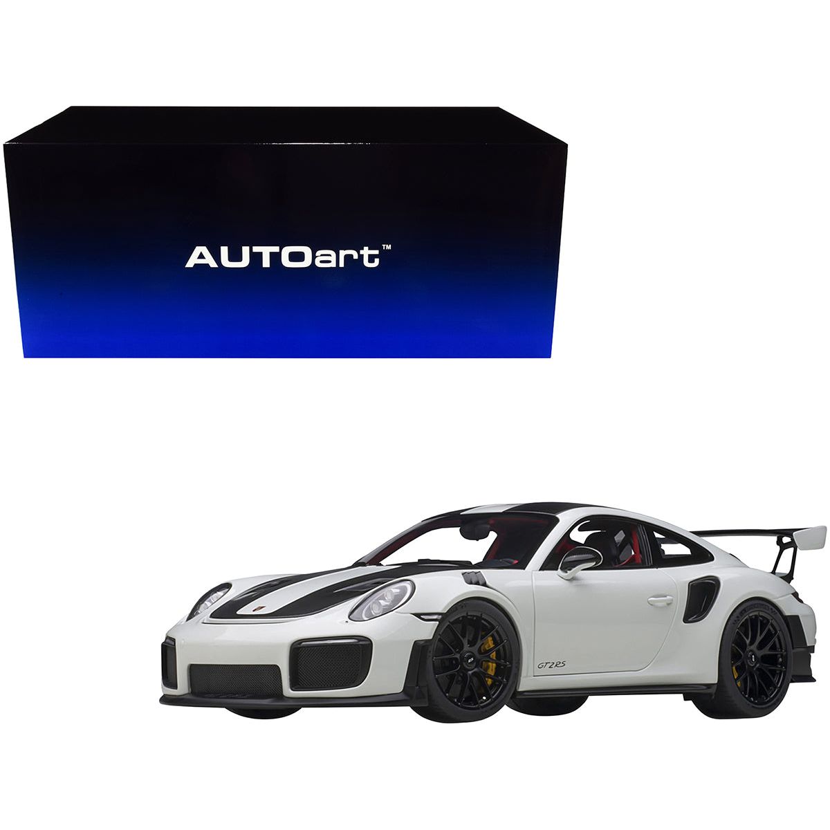 Porsche 911 (991.2) GT2 RS Weissach Package White with Carbon Stripes 1/18 Model Car by Autoart - Autoart - ModelCars.com