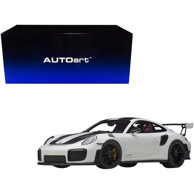 Porsche 911 (991.2) GT2 RS Weissach Package White with Carbon Stripes 1/18 Model Car by Autoart - Autoart - ModelCars.com