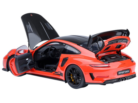 Porsche 911 (991.2) GT3 RS Weissach Lava Orange with Carbon Hood and Top 1/18 Model Car by Autoart-Autoart-ModelCars.com