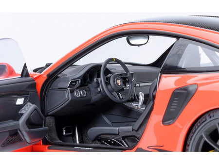 Porsche 911 (991.2) GT3 RS Weissach Lava Orange with Carbon Hood and Top 1/18 Model Car by Autoart-Autoart-ModelCars.com