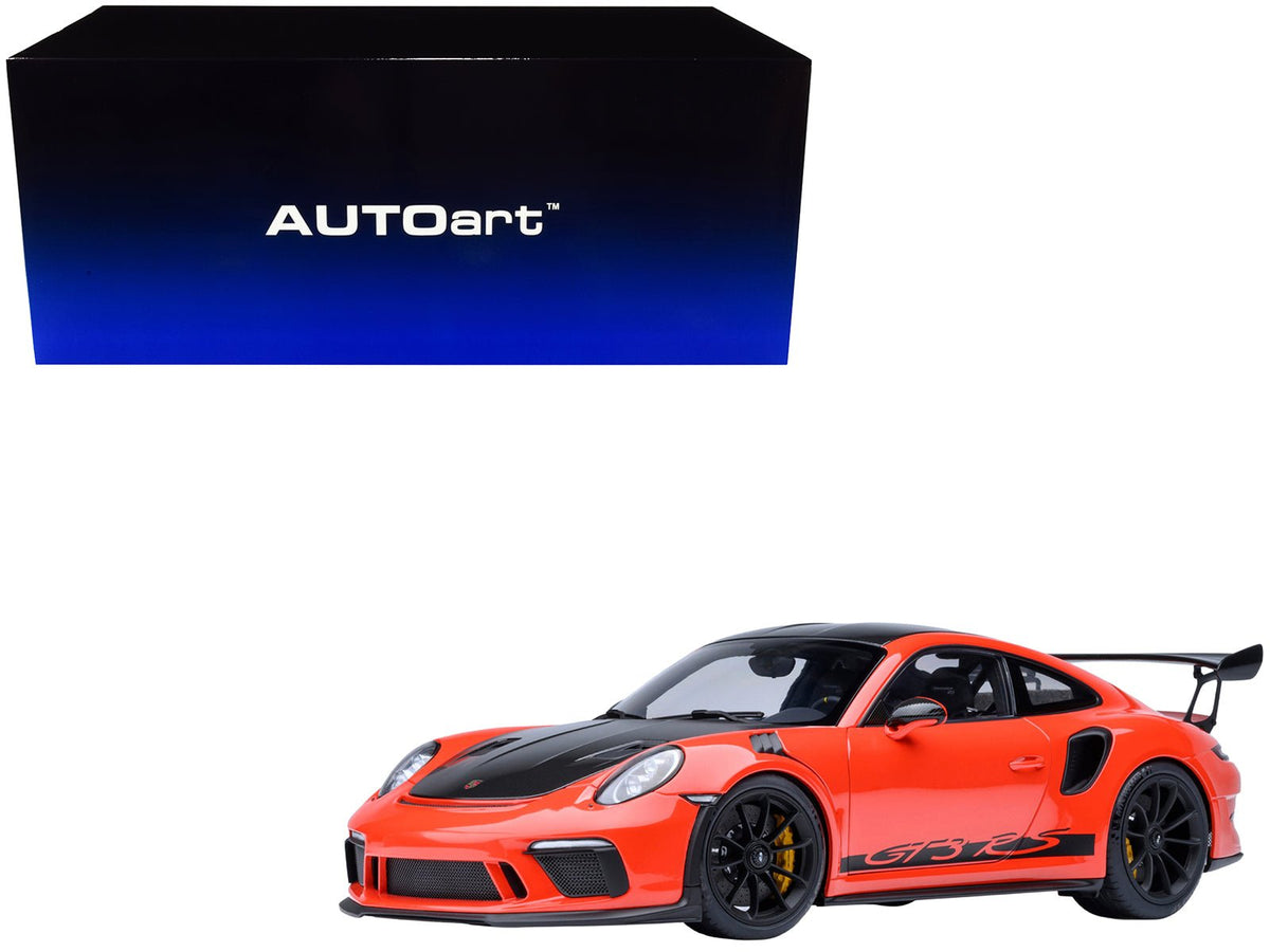 Porsche 911 (991.2) GT3 RS Weissach Lava Orange with Carbon Hood and Top 1/18 Model Car by Autoart-Autoart-ModelCars.com