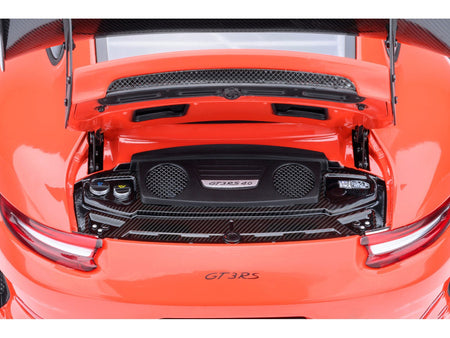 Porsche 911 (991.2) GT3 RS Weissach Lava Orange with Carbon Hood and Top 1/18 Model Car by Autoart-Autoart-ModelCars.com