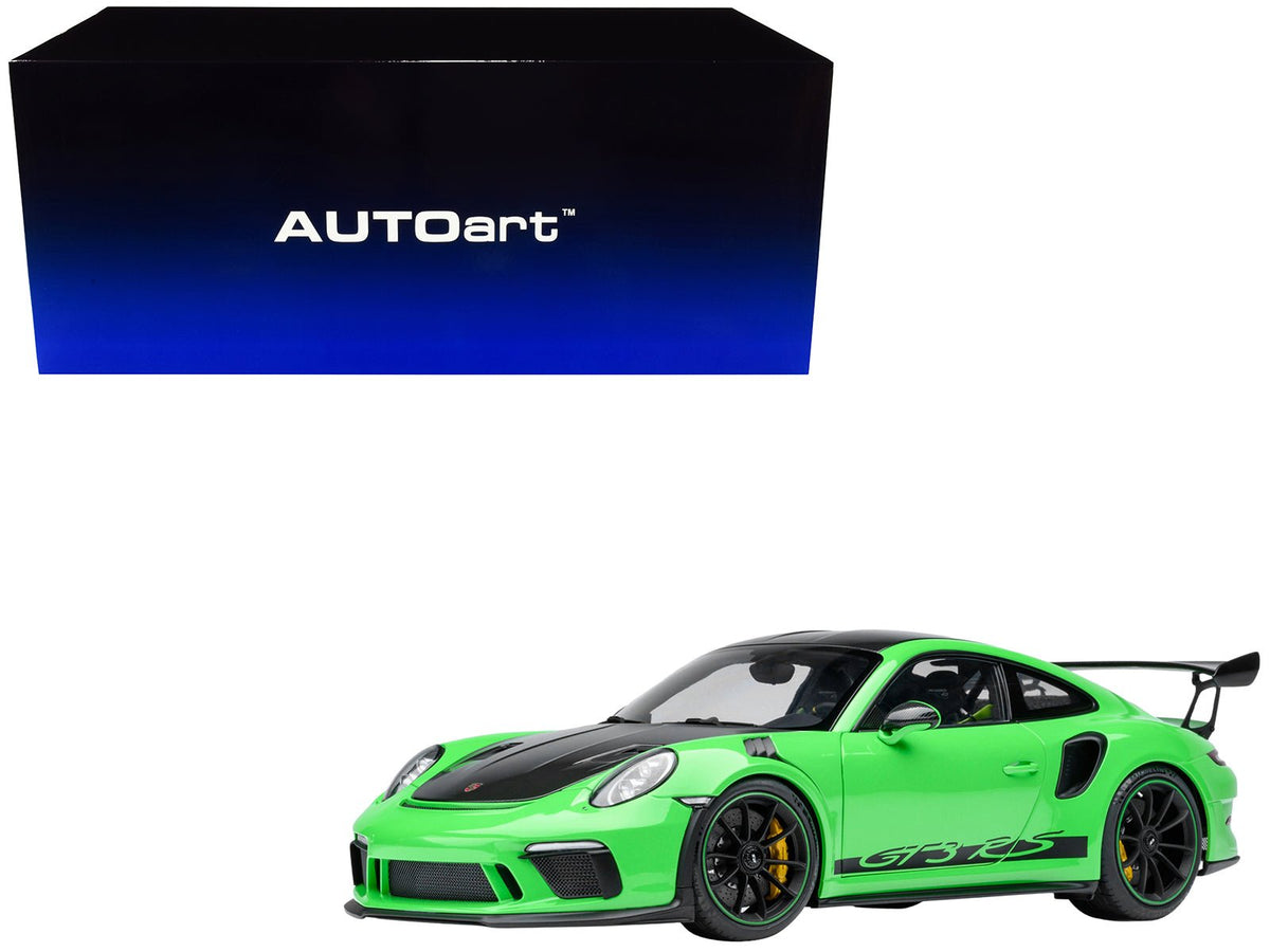 Porsche 911 (991.2) GT3 RS Weissach Lizard Green with Carbon Hood and Top 1/18 Model Car by Autoart-Autoart-ModelCars.com