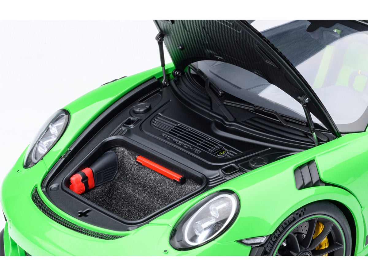 Porsche 911 (991.2) GT3 RS Weissach Lizard Green with Carbon Hood and Top 1/18 Model Car by Autoart-Autoart-ModelCars.com