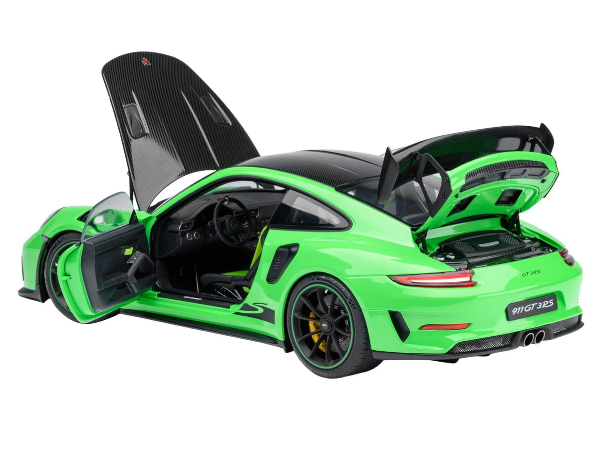 Porsche 911 (991.2) GT3 RS Weissach Lizard Green with Carbon Hood and Top 1/18 Model Car by Autoart-Autoart-ModelCars.com