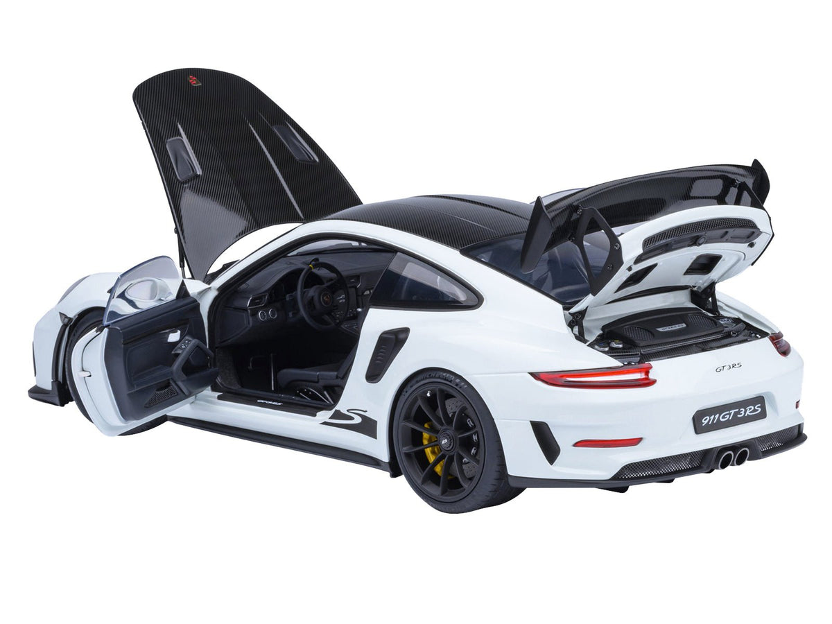Porsche 911 (991.2) GT3 RS Weissach Package White with Carbon Hood and Top 1/18 Model Car by Autoart-Autoart-ModelCars.com
