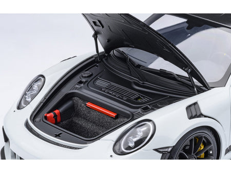 Porsche 911 (991.2) GT3 RS Weissach Package White with Carbon Hood and Top 1/18 Model Car by Autoart-Autoart-ModelCars.com