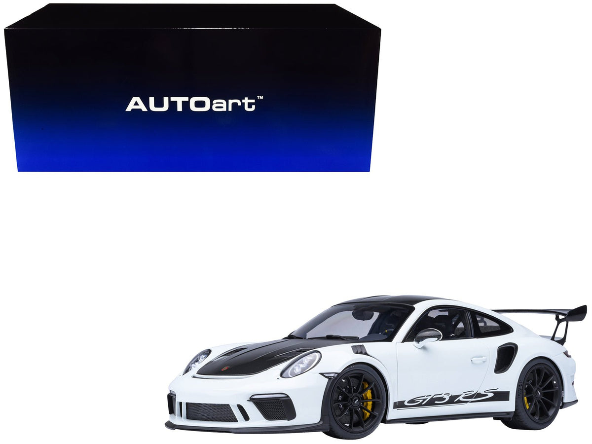Porsche 911 (991.2) GT3 RS Weissach Package White with Carbon Hood and Top 1/18 Model Car by Autoart-Autoart-ModelCars.com