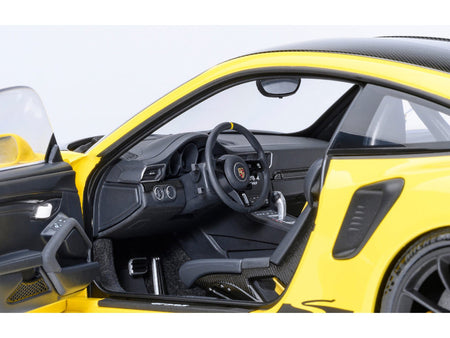 Porsche 911 (991.2) GT3 RS Weissach Racing Yellow with Carbon Hood and Top 1/18 Model Car by Autoart-Autoart-ModelCars.com