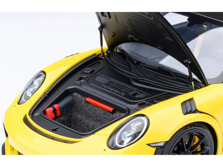 Porsche 911 (991.2) GT3 RS Weissach Racing Yellow with Carbon Hood and Top 1/18 Model Car by Autoart-Autoart-ModelCars.com