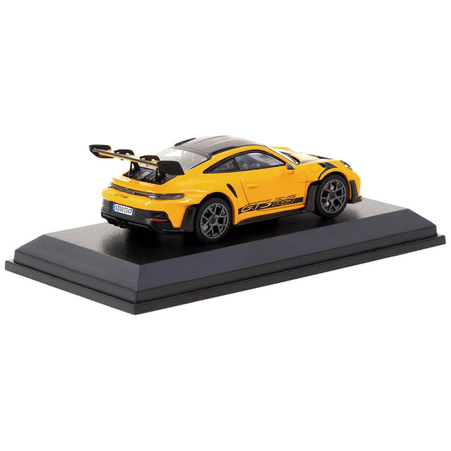 Porsche 911 (992) GT3 RS Signal Yellow with Black Stripes and Carbon Hood Limited Edition to 999 pieces Worldwide 1/64 Diecast Model Car by Minichamps & Tarmac Works - Minichamps - ModelCars.com