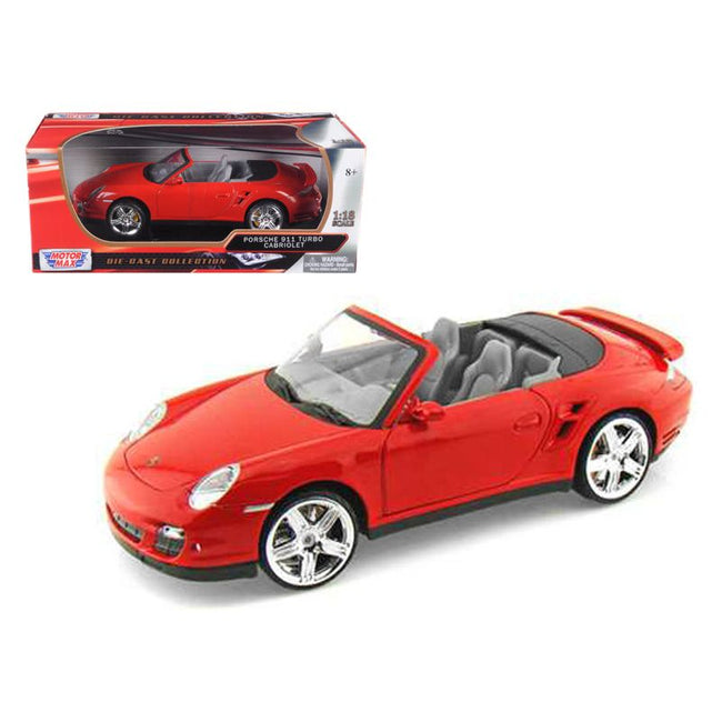 Porsche 911 (997) Turbo Cabriolet Red 1/18 Diecast Model Car by Motormax - Motormax - ModelCars.com