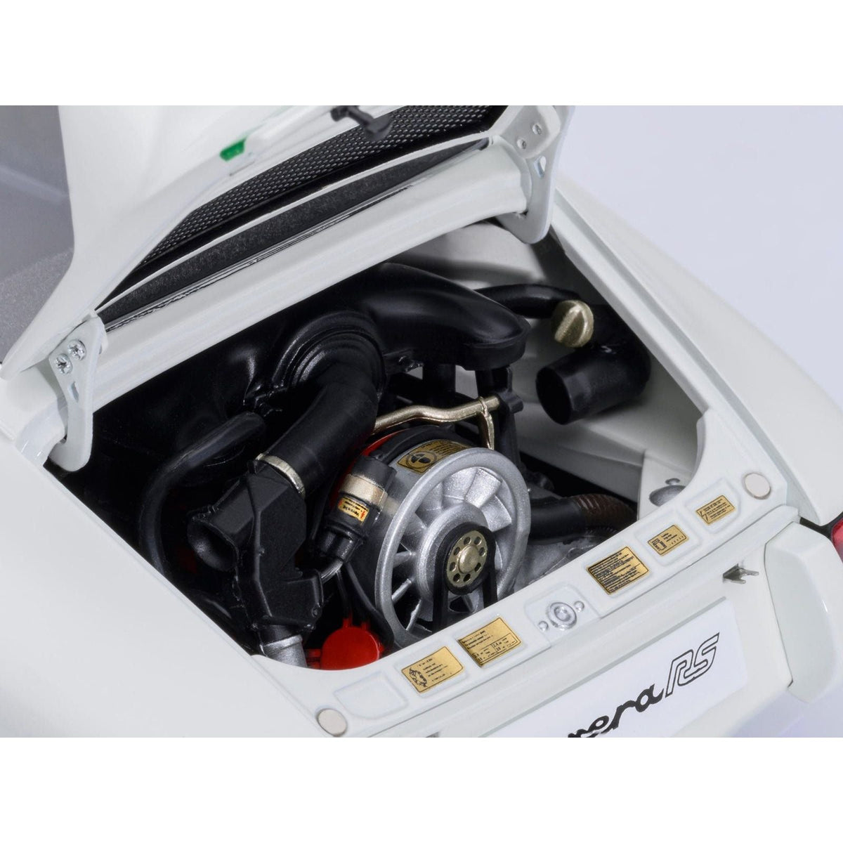 Porsche 911 Carrera 2.7 RS Grand Prix White with Green Stripes and Wheels 1/18 Model Car by Autoart-Autoart-ModelCars.com