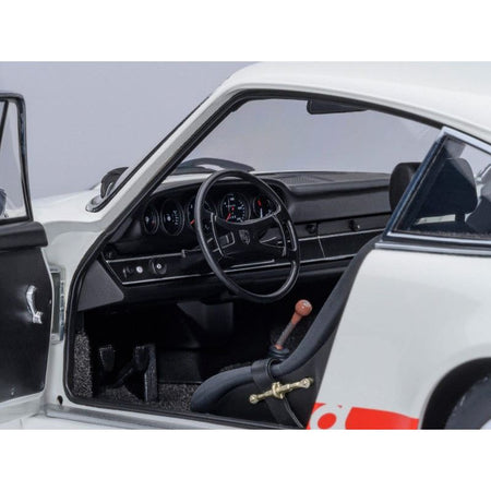 Porsche 911 Carrera 2.7 RS Grand Prix White with Red Stripes and Wheels 1/18 Model Car by Autoart-Autoart-ModelCars.com