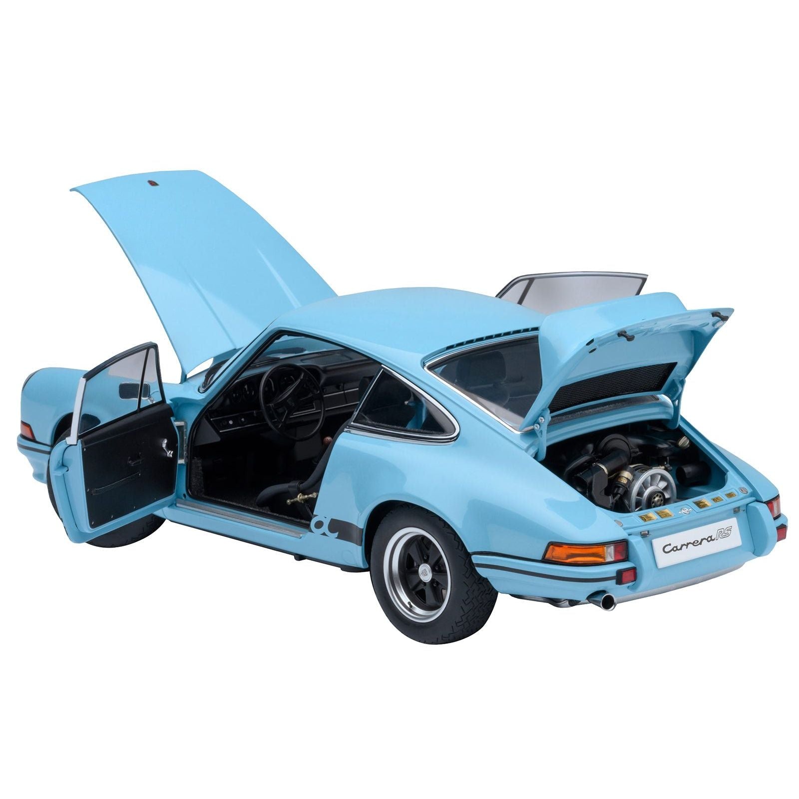 Porsche 911 Carrera 2.7 RS Gulf Blue with Black Stripes and Wheels 1/18 Model Car by Autoart - Autoart - ModelCars.com