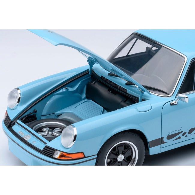Porsche 911 Carrera 2.7 RS Gulf Blue with Black Stripes and Wheels 1/18 Model Car by Autoart-Autoart-ModelCars.com