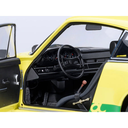 Porsche 911 Carrera 2.7 RS Light Yellow with Green Stripes and Wheels 1/18 Model Car by Autoart-Autoart-ModelCars.com